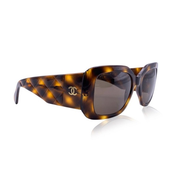 Chanel Square Sunglasses Tortoiseshell Acetate CC Logo - Picture 2 of 15